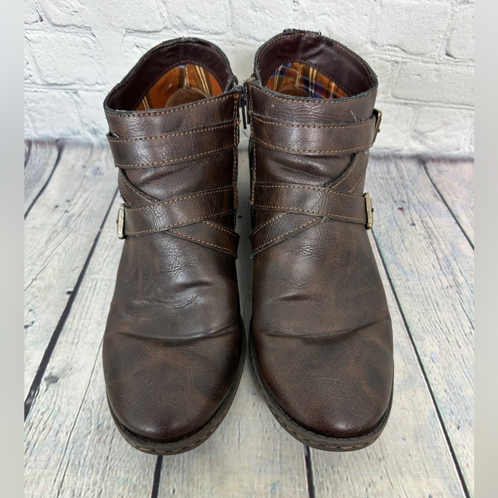 B.O.C WOMEN'S DAVIS ANKLE BOOTS IN BROWN SZ 8.5 vegan leather - Picture 2 of 8